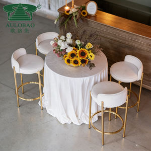 Taburete moderno de Bar de cóctel dorado para uso en exteriores y sala de estar de hotel-Muebles comerciales - Product Image 5