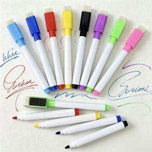 Marcadores de Borrado en Seco No Tóxicos de 8 Colores, Rotuladores Magnéticos para Pizarra Blanca con Borrador para Niños y Estudiantes - Product Image 1