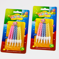 Bougies d'anniversaire en spirale rayées arc-en-ciel, combustion propre sans fumée, lot de 12 bougies d'anniversaire pour fête d'enfants, directement de l'usine