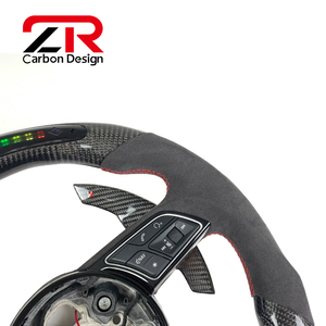 Volant en fibre de carbone avec écran LED pour <span class=keywords><strong>Audi</strong></span> A6 A7 C8 S6 RS6 S7 RS7 RS3 RS4 2017 2018 2020 2021 <span class=keywords><strong>2022</strong></span> 2024 avec palettes de changement de vitesse - Product Image 2