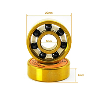 Roulements à billes hybrides en titane et céramique dorés 608 8*22*7mm avec logo personnalisé, haute vitesse, pour skateboard et patins en ligne, à gorge profonde