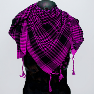 Purple Black Plaid Triangular Scarf Cotton Flannel Unisex Traditional Middle East Style Casual Wear All Seasons - Product Image 1