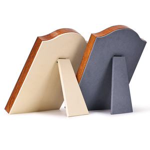 Jinsky gỗ kết thúc khung màu be màu bông tai hiển thị đứng Vòng hiển thị mặt dây chuyền màu Xám hiển thị Khay Đứng - Product Image 4