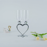 Vente en gros usine – Verres à champagne en forme de cœur populaires 2026, verres de couple de haute valeur, verres de toast de mariage