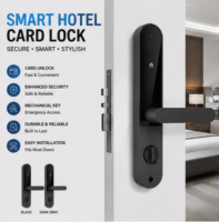 Serrure intelligente personnalisable OEM pour hôtel avec carte et clé, Wi-Fi intégré, 4 piles AA, pour portes en bois/acier/métal, appartements/gastres