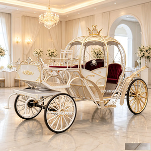 Carrosse citrouille Cendrillon à motif cœur creux pour séance photo de mariage et exposition en parc à thème - Product Image 1