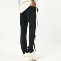Streetwear Pantalon de survêtement évasé Ourlet à fermeture éclair French Terry Jogger à jambe large Pantalon de survêtement évasé