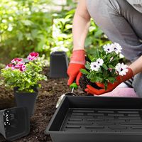 Macetas Cuadradas Resistentes para Vivero, de Plástico PP Ecológico, Modernas, para Uso en Interiores y Exteriores, Bandeja de Germinación, Macetero