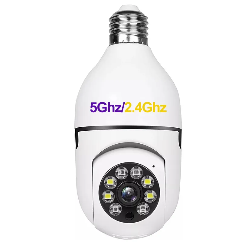 Yilot E27 Kamera Keamanan Bohlam Lampu 355 Derajat Kamera IP Panorama Pan/Tilt, 2.4GHz WiFi 1080P Kamera Pengawas Rumah Pintar