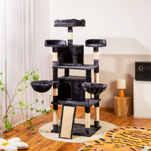 Top Quality House Scratcher Tower Flower Wall Scratch Cando Bed Scratching Post Designer Faux Fur Pet <strong>Cat</strong> <strong>Tree</strong> for Large <strong>Cats</strong> - Product Image 1