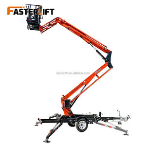 Vente flash : Équipement de levage de grue, plateforme de travail aérienne hydraulique électrique, nacelle articulée à flèche araignée avec godet - Product Image 1