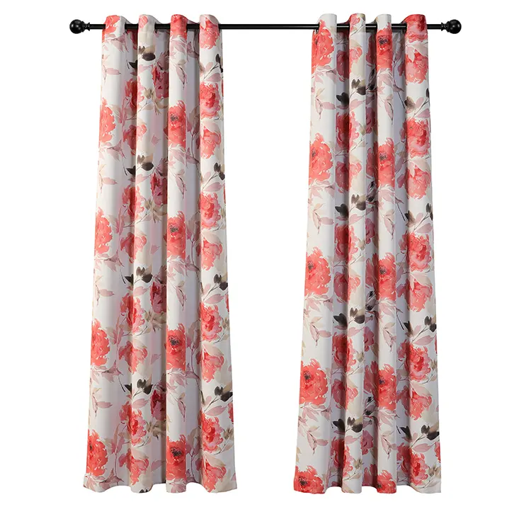 Blackout Curtains Ready To Ship Digital Print Floral Design Blackout Curtains For Windows