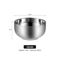 Vente en gros Bol à mélanger en acier inoxydable 304 Ustensiles de cuisine coréens pratiques Rond en métal 11.5-14 cm riz bols à salade individuels uniques