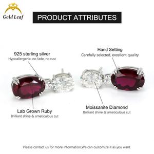 Goldleaf Classic 925 Sterling Silver Oval Cut <b>Moissanite</b> Stud <b>Earrings</b> with Claw Setting for Wedding Party & Gift - Product Image 6