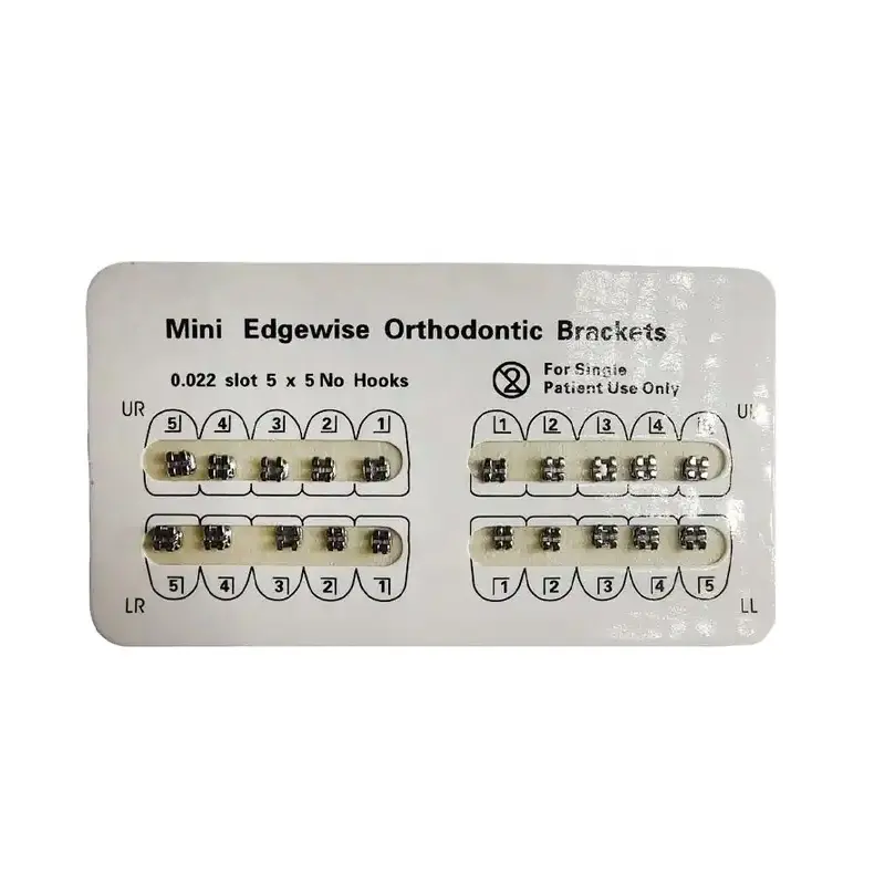 Consommable dentaire 0.022 fente standard mini bretelles métalliques sur le bord/produits dentaires supports orthodontiques prix préférentiel