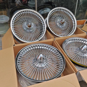 Cerchi a raggi cromati argento di lusso da 13, 15, 20, 22 pollici, 100, <span class=keywords><strong>150</strong></span> raggi, 13x7, 14x7, 15x7, 15x10, 17x9, 18x8, 20x8, per Lowrider, con fissaggio diretto - Product Image 2