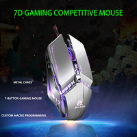 Souris de jeu bon marché à lumière respirante RVB 7 couleurs, filaire USB, optique, rétroéclairée, ergonomique pour PC, ordinateur portable, jeu universel