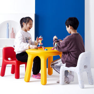 Moderno bambini tavolo da studio sedie Set bambino sedia da tavolo sgabello forte durevole panca in plastica per la scuola materna mobili per bambini - Product Image 5