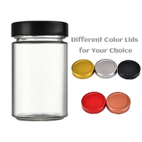 Vente en gros de pots en verre pour aliments de 120 ml, 180 ml, 250 ml, 280 ml, 500 ml, 730 ml avec couvercle en plastique profond, forme personnalisée pour l'emballage du miel et de la confiture
