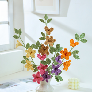 Fiori Artificiali all'Uncinetto Fatti a Mano: Rose, Tulipani, <span class=keywords><strong>Violette</strong></span> e Lavande - Eleganti Regali per Festival e Decorazioni per la Casa - Product Image 2