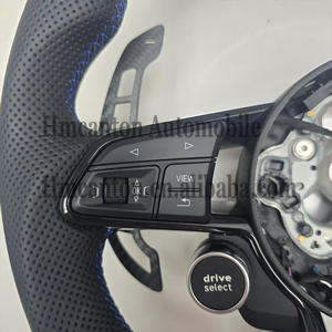 Nouveau produit phare : Volant en cuir perforé en fibre de carbone pour modèles Audi A3, A4, A4L, A5, A7L, A8, Q5, Q7, B9, A6, R8 - Product Image 2