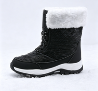 Bottines imperméables pour femmes, bottes de neige douces et chaudes avec doublure moelleuse, lacets, confortables, pour la randonnée en plein air, résistantes au froid hivernal