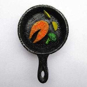 Aimants de réfrigérateur promotionnels personnalisés en résine, style aliments simulés (Saumon, Hot-dog, Steak, Poêles, Pots), avec autocollants - Product Image 3