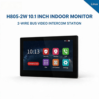 Système d'interphone 2 fils H805 2W avec écran tactile 1 pouce et alarme d'urgence pour projets résidentiels et appartements