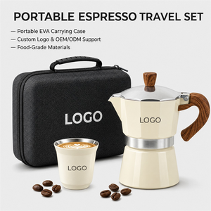 Kingze Classic Premium 1/3/6 Cups Aluminum Moka Pot <strong>Portable</strong> OEM Italian <strong>Coffee</strong> <strong>Maker</strong> for Home &amp; Cafe Use - Product Image 1