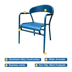 Set Tavolo da Pranzo Circolare in Metallo, Elegante <span class=keywords><strong>e</strong></span> Semplice, Set Tavolo <span class=keywords><strong>e</strong></span> <span class=keywords><strong>Sedie</strong></span> da Giardino Personalizzabile - Product Image 3