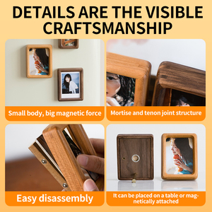 Креативная подставка для фотографий Ludaye из тикового дерева ручной работы, экологичная, с закругленными углами, с УФ-печатью, вертикальная, для настольного размещения - Product Image 3