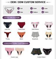 Culottes menstruelles OEM personnalisées en gros pour flux abondant, en nylon extensible, grandes tailles, réutilisables, 3 couches, anti-fuites, pour femmes