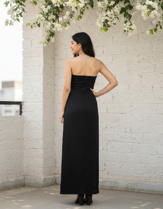 ชุดเดรสผ้าซาตินหรูหราสำหรับผู้หญิง เนื้อผ้าเรียบหรู ทันสมัย สวมใส่สบาย เหมาะสำหรับงานปาร์ตี้ กิจกรรมยามเย็น และการเดินทาง - Product Image 2