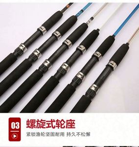 Caña de Pescar Telescópica Portátil de 2 Secciones, Resistente, de 1.65m, 1.8m, 2.1m, Acción Media, Potencia Alta, Fibra de Carbono y Fibra de Vidrio Compuesta, para Pesca en Lago - Product Image 3