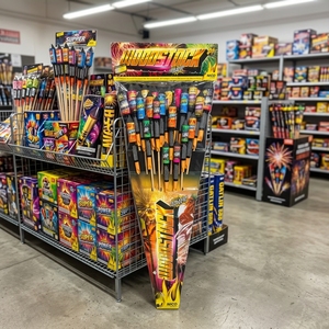 Fuochi d'artificio colorati a razzo per celebrazioni notturne all'aperto ed esposizioni per feste con tiro a lunga distanza - Product Image 1