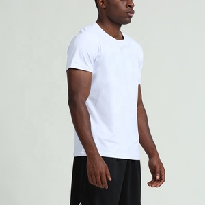 <span class=keywords><strong>Amazon</strong></span> Plain secado rápido transpirable suave poliéster Fitness correr entrenamiento atlético deporte hombres gimnasio camisetas ropa camiseta para hombres - Product Image 5