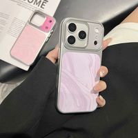 Coque de téléphone de luxe à motif vague d'eau pour iPhone 17 16 15 14 Pro Max, cadre électroplaqué, protection antichoc, coque arrière renforcée