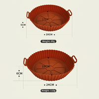 Moule rond en silicone de 70g pour cuisson, friteuse à air, doublure jetable en papier, ustensile de cuisson, moule à pizza, moule à gâteau, panier