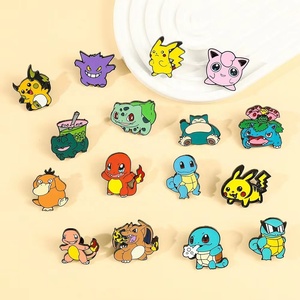 Épingles en émail d'anime en bronze imprimé personnalisé en gros Broche en forme de chat en métal Poke Mon Raichu Squirtle Jigglypuff Logo Clothes Art - Product Image 2
