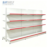 Étagère de présentation métallique double face légère pour supermarché, présentoir autoportant pour magasins de détail