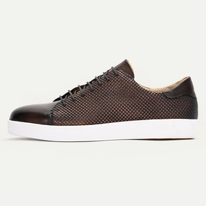 Dress Shoes Men Genuine Leather <b>Round</b> Toe Lace-up Office Career All Seasons <b>Cushioned</b> Rubber Outsole - Product Image 2