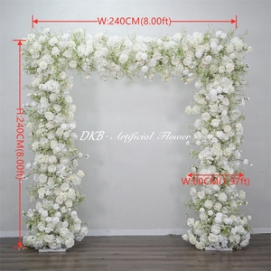 โรงงาน DKB ขายส่งดอกไม้ประดิษฐ์จากผ้าไหมสำหรับตกแต่งซุ้มงานแต่งงาน กุหลาบขาว ปรับขนาดได้ ทำด้วยมือ เป็นมิตรกับสิ่งแวดล้อม ทนทาน - Product Image 2