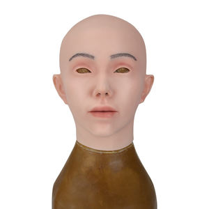 Masque de fête Silicone visage féminin tête artificielle masque <span class=keywords><strong>m</strong></span>âle à femelle pour Cosplay Sissy Halloween mascarade <span class=keywords><strong>déguisement</strong></span> avec maquillage - Product Image 3