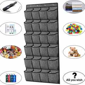 Linen Non-Woven Fabric 24 Grid <b>Shoes</b> Sundries Multi-Layer Behind the Bedroom Door <b>Storage</b> Hook - Product Image 2
