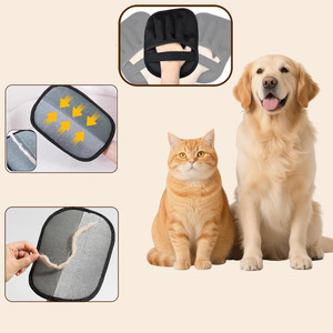 Brosse de toilettage électrostatique réutilisable en polyester pour chats et chiens, conception à cinq doigts, pour <span class=keywords><strong>le</strong></span> linge, les tapis et les sièges de voiture - Product Image 2