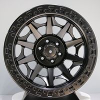 Nouvelles jantes en alliage tout-terrain 4x4 de 18 pouces, design maillé noir mat avec simulation de Beadlock, multi-rayons pour pick-up et SUV