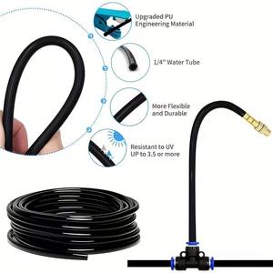 Tubo de Goteo de 1/4 Pulgadas, Tubo de Agua de Conexión Rápida, Accesorios para Sistema de Riego, Negro, Flexible, Resistente a los Rayos UV - Product Image 1