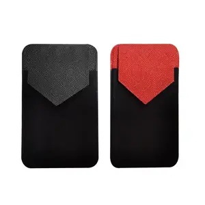 फैक्टरी बिक्री त्रिकोण चमड़ा कवर हेड सेल फोन बैक स्टिकर लोचदार कपड़े सेल फोन स्टिकर कार्ड धारक