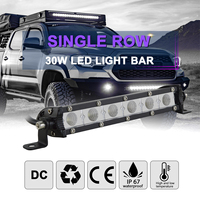 Barra de Luz LED Super Delgada de Una Sola Fila, 12V IP67, Haz Combinado de Luz Concentrada y Difusa, de Aluminio, para Conducción Todoterreno, para Camioneta, ATV, SUV