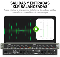 XTUGA 234XL Équipement Périphérique Audio Professionnel Stéréo 2/3 Voies Mono 4 Voies 234XL avec Connecteur XLR, Crossover Égaliseur Audio